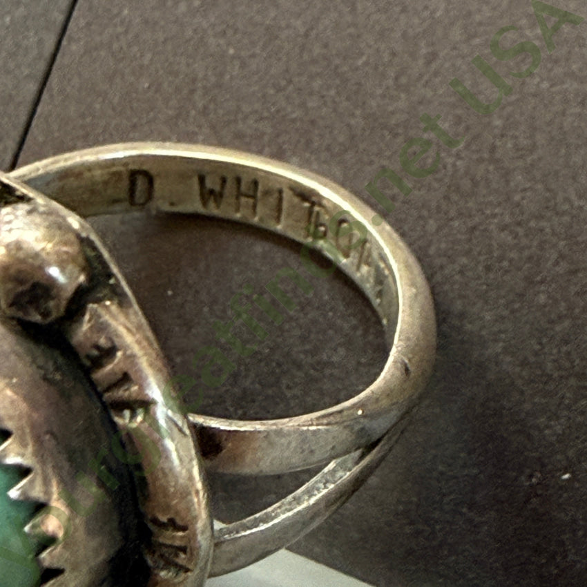 Vintage Navajo Sterling Silver Seafoam Turquoise Ring 6 1/2 ring