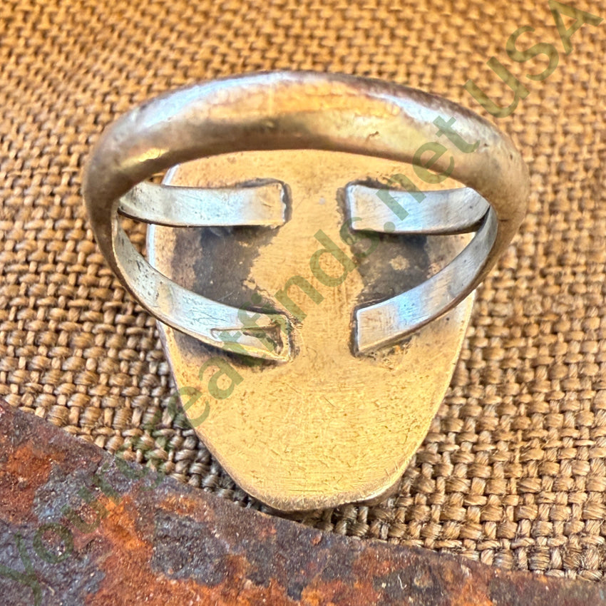 Vintage Navajo Sterling Silver Seafoam Turquoise Ring 6 1/2 ring