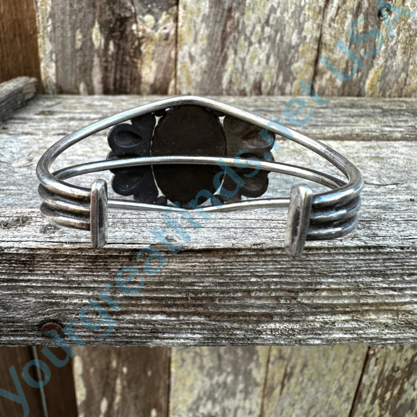 Vintage Navajo Sterling Silver & Spider Web Turquoise Cuff Bracelet Bracelet