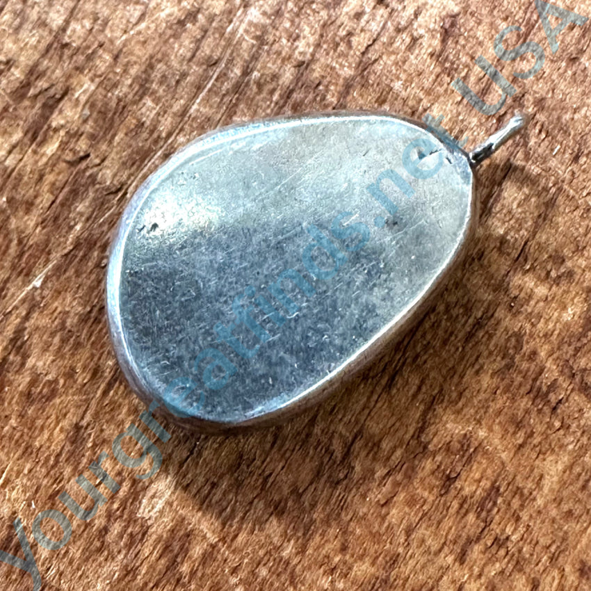 Vintage Navajo Sterling Silver & Spider Web Turquoise Pendant