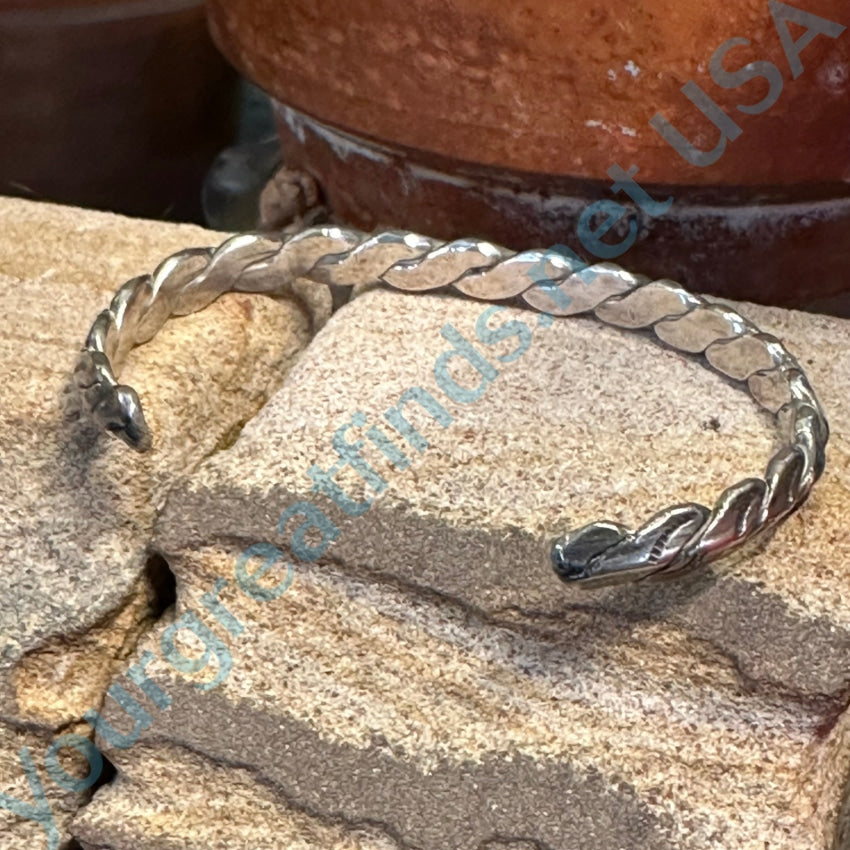 Vintage Navajo Sterling Silver Stamp Decorated Cuff Bracelet