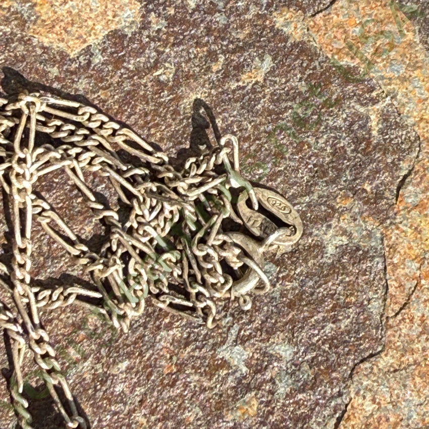 Vintage Navajo Sterling Silver & Stunning Turquoise Large Pendant Chain Necklace necklace