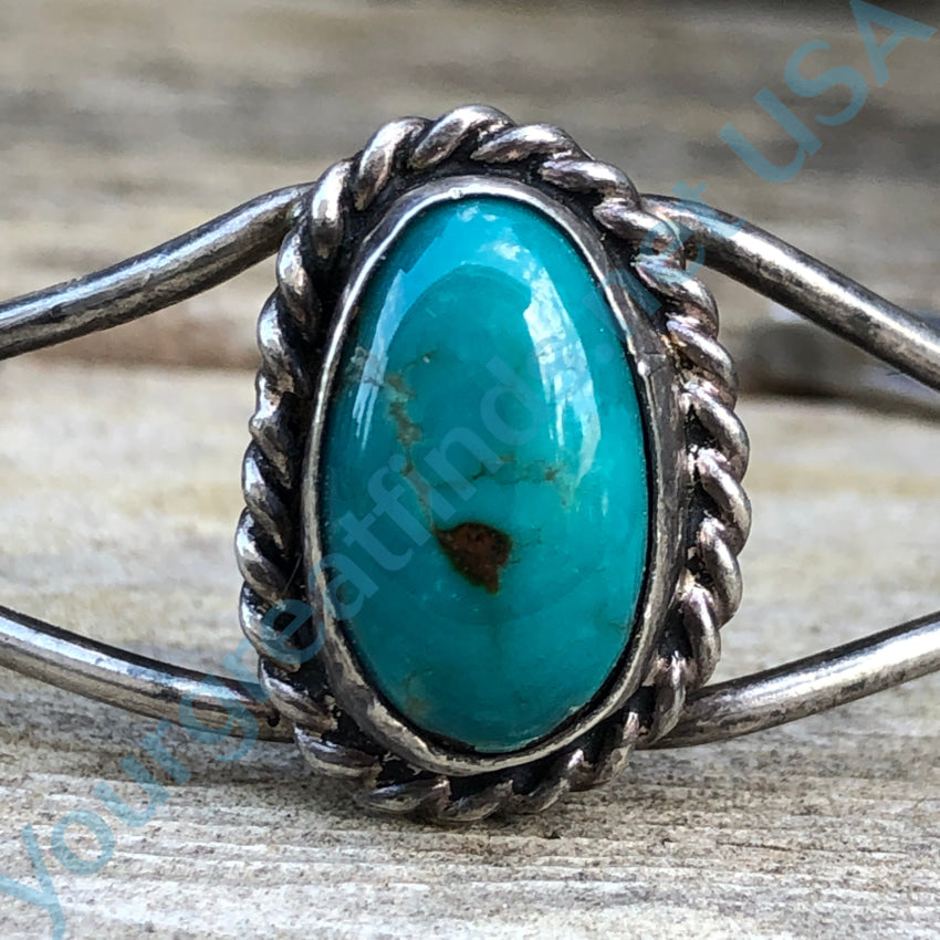 Vintage Navajo Sterling Silver & Turquoise Cuff Bracelet Bracelet