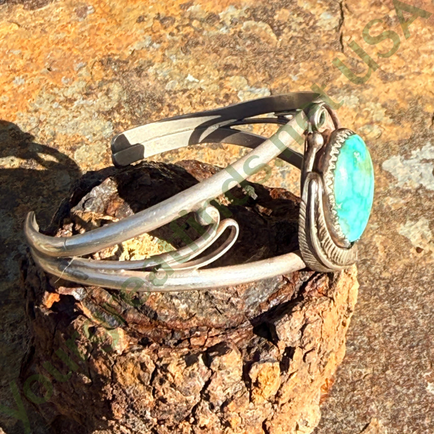 Vintage Navajo Sterling Silver & Turquoise Cuff Bracelet cuff bracelet