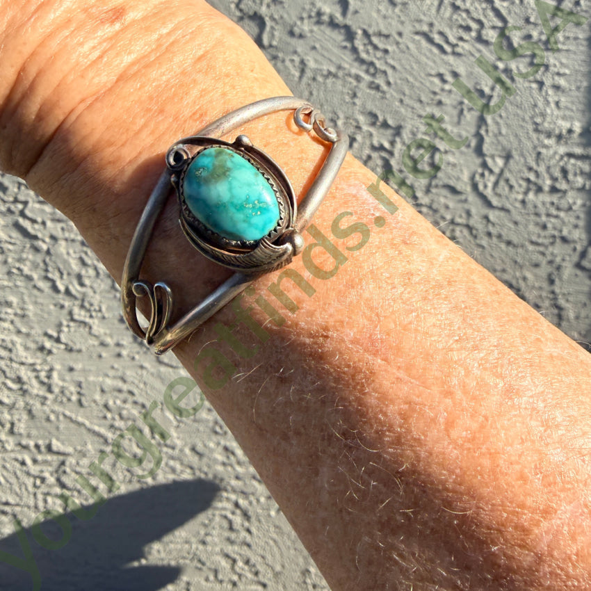 Vintage Navajo Sterling Silver & Turquoise Cuff Bracelet cuff bracelet