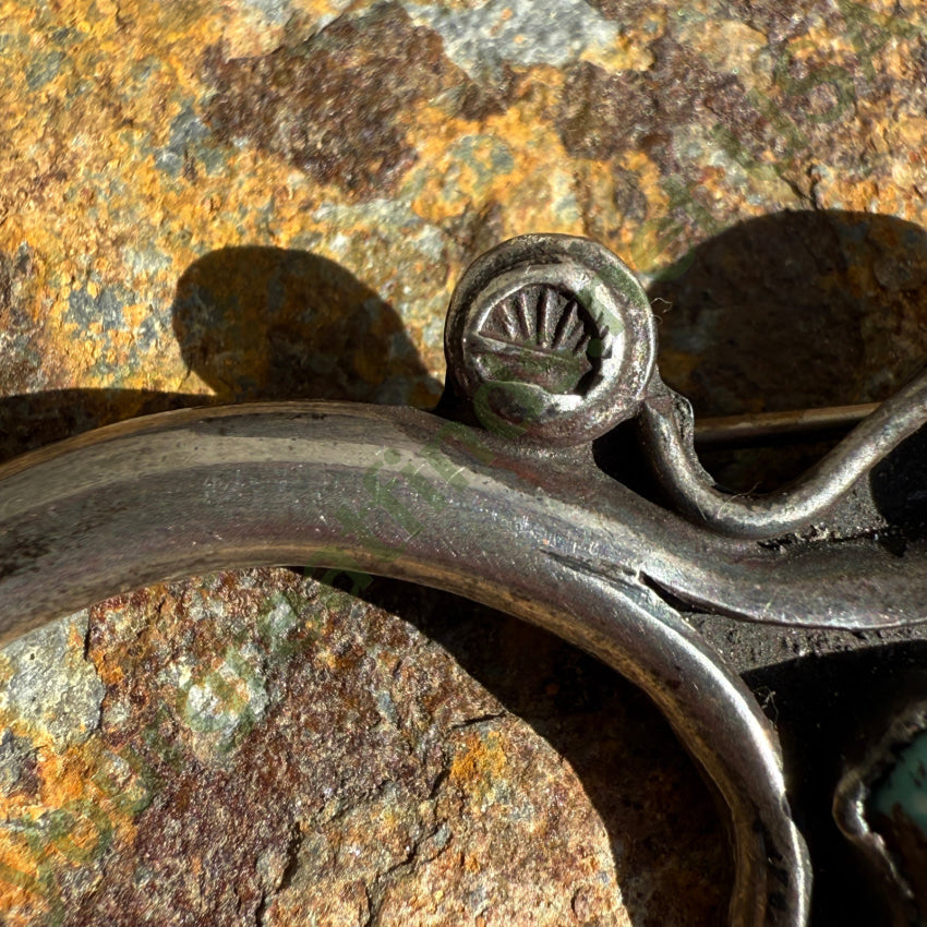 Vintage Navajo Sterling Silver & Turquoise Flower Pin pin brooch