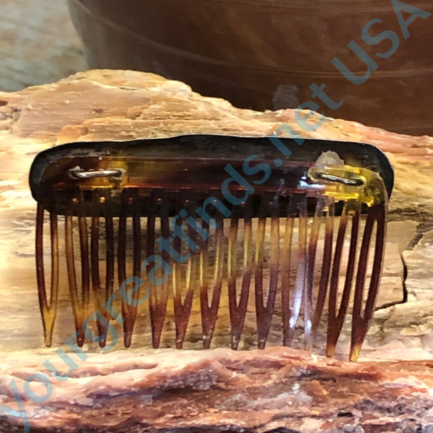 Vintage Navajo Sterling Silver Turquoise Hair Comb Hair Comb