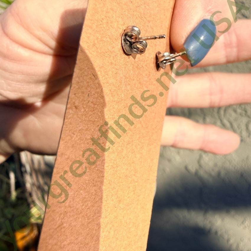 Vintage Navajo Sterling Silver & Turquoise Overlay Pierced Post Earrings earrings