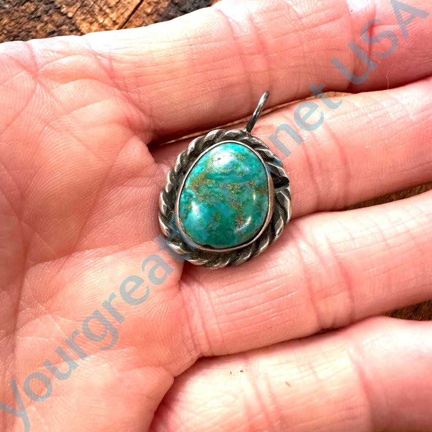 Vintage Navajo Sterling Silver & Turquoise Pendant