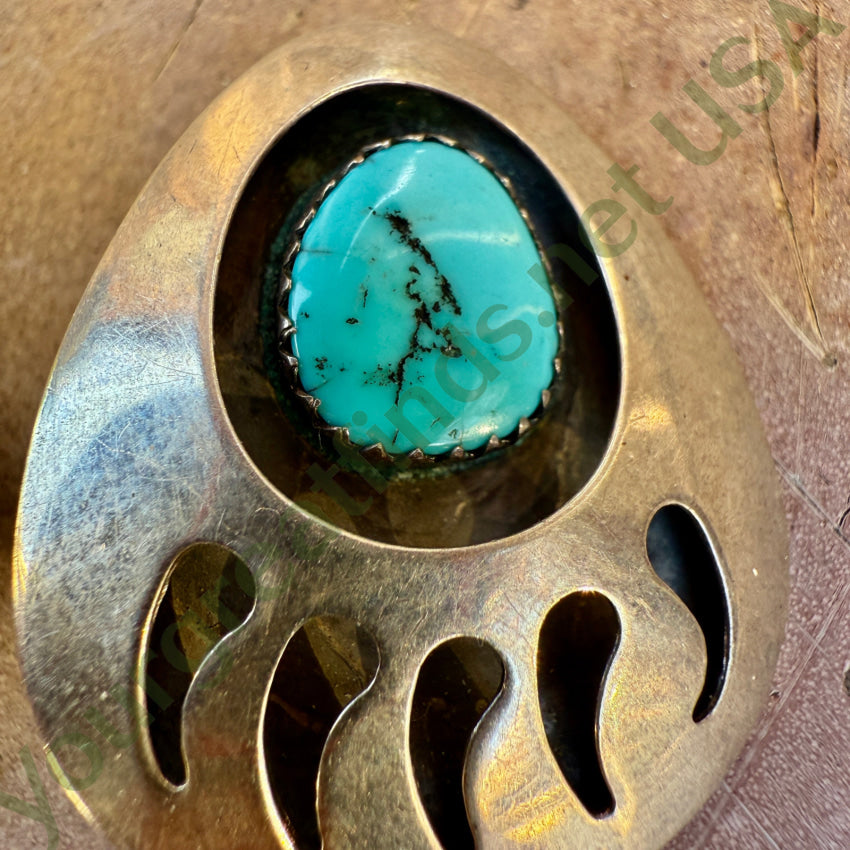 Vintage Navajo Sterling Silver Turquoise Pendant Pin pin pendant