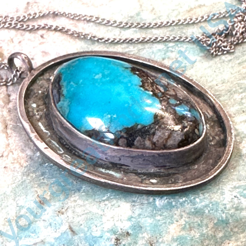 Vintage Navajo Sterling Silver Turquoise Quartz Inclusions ...