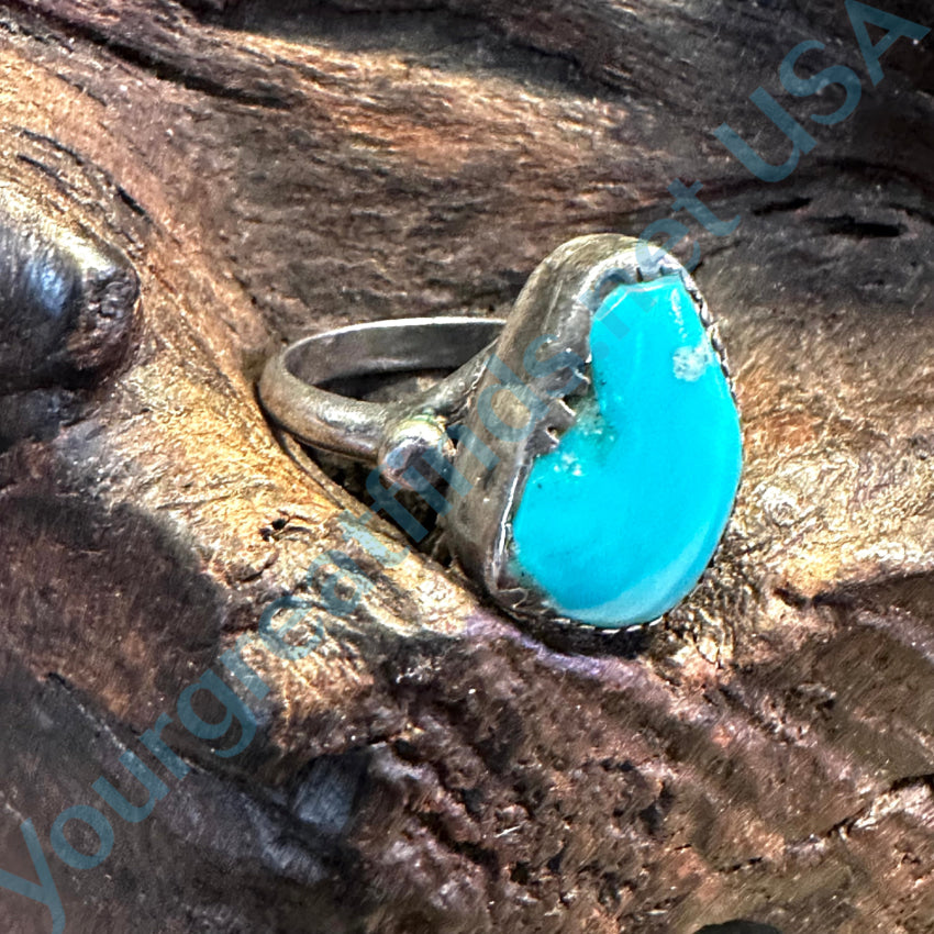 Vintage Navajo Sterling Silver & Turquoise Ring 5.75
