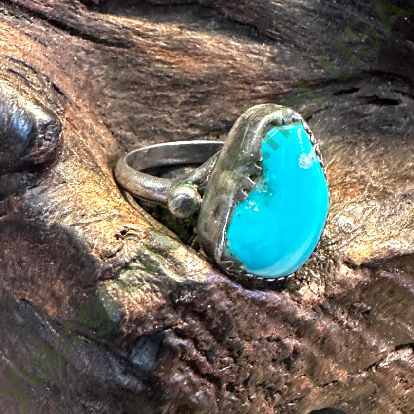 Vintage Navajo Sterling Silver & Turquoise Ring 5.75