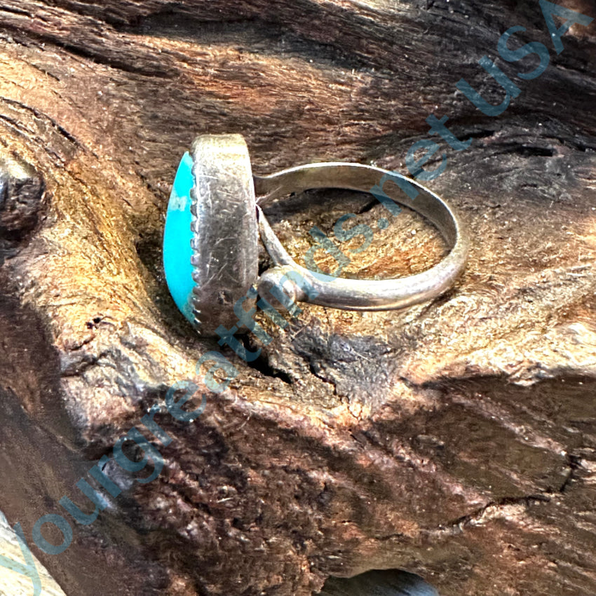 Vintage Navajo Sterling Silver & Turquoise Ring 5.75