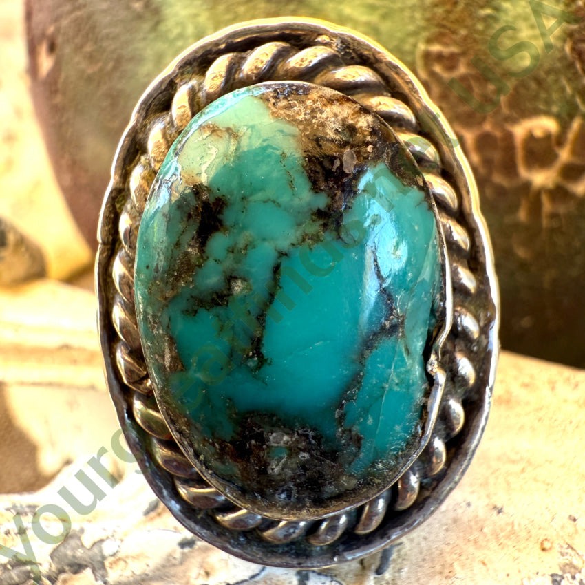 Vintage Navajo Sterling Silver & Turquoise Ring 8 ring