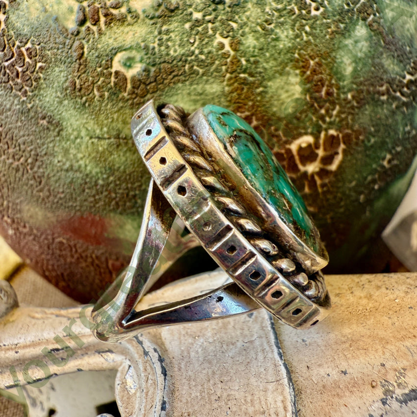 Vintage Navajo Sterling Silver & Turquoise Ring 8 ring