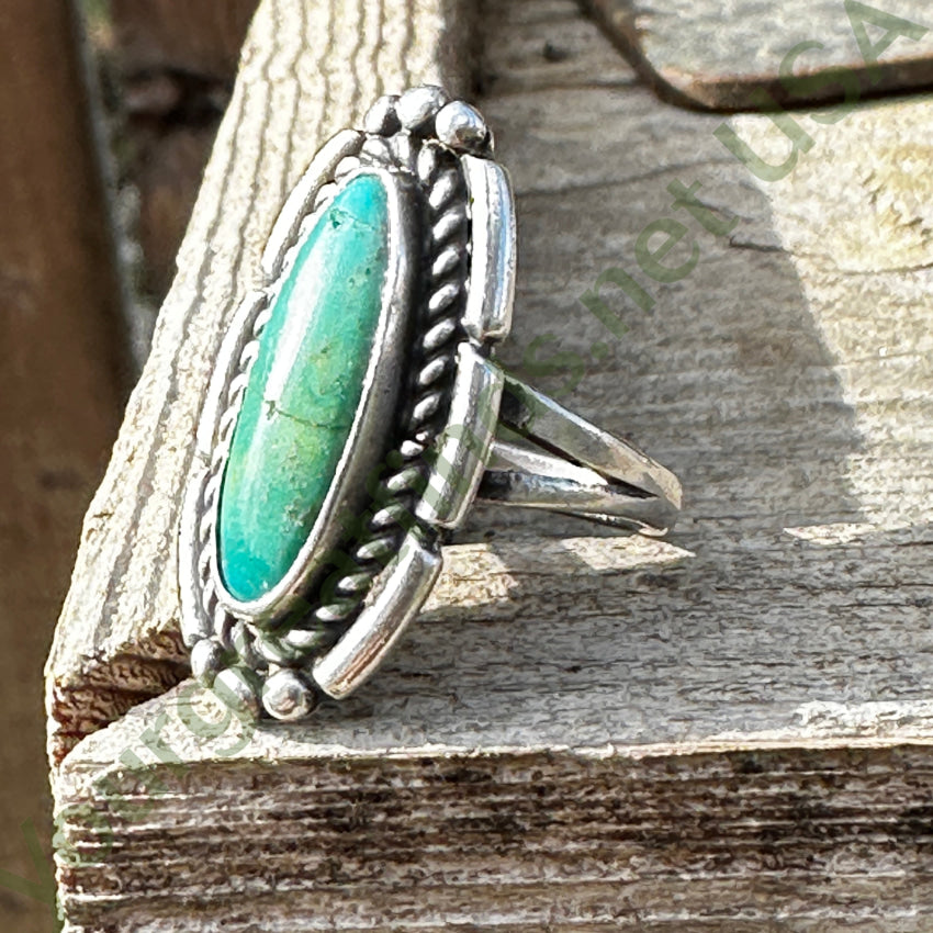 Vintage Navajo Sterling Silver & Turquoise Ring Size 4.5 Ring