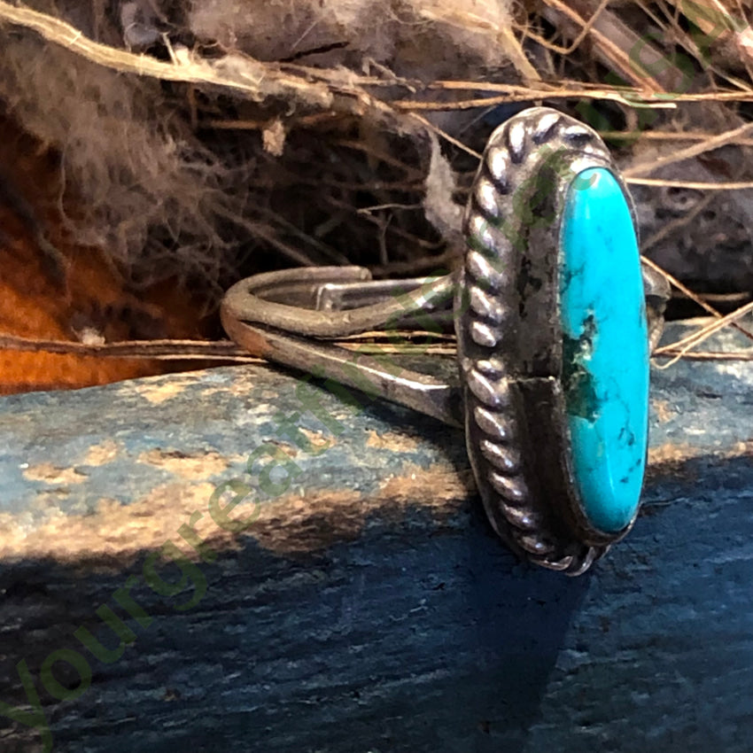 Vintage Navajo Sterling Silver Turquoise Ring Size 5