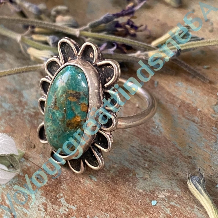 VTG NAVAJO online STERLING SILVER TURQUOISE RING # 535