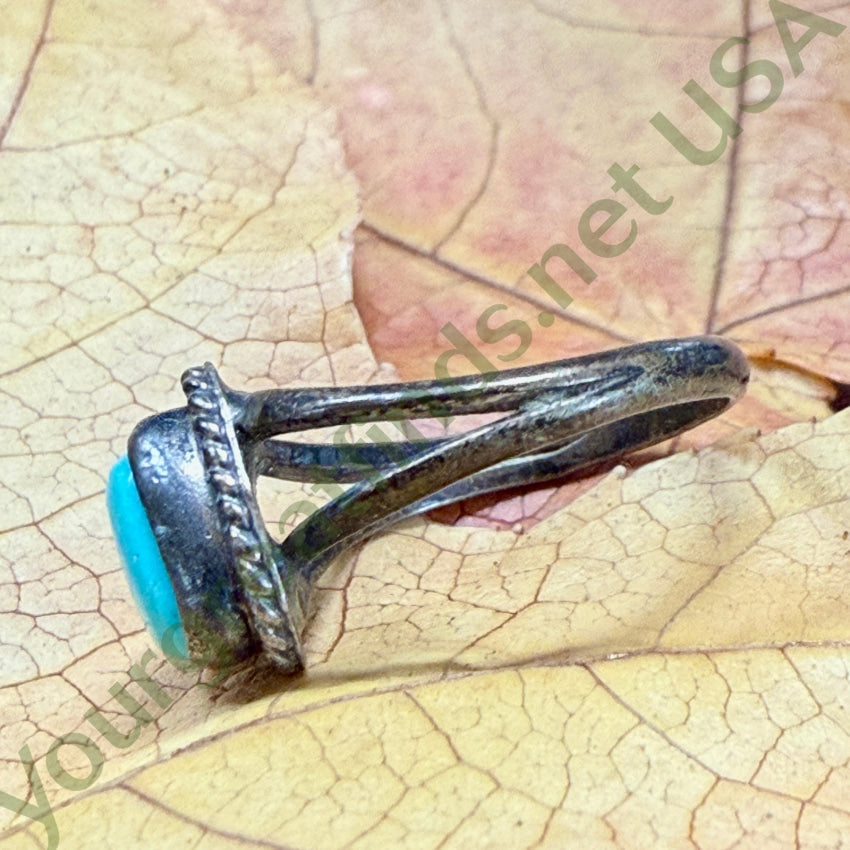 Vintage Navajo Sterling Silver & Turquoise Ring Size 5 ring