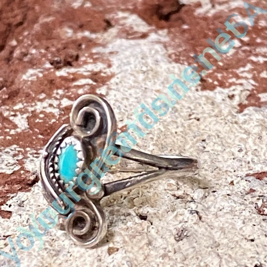Vintage Navajo Sterling Silver Turquoise Ring Size 5 Yourgreatfinds