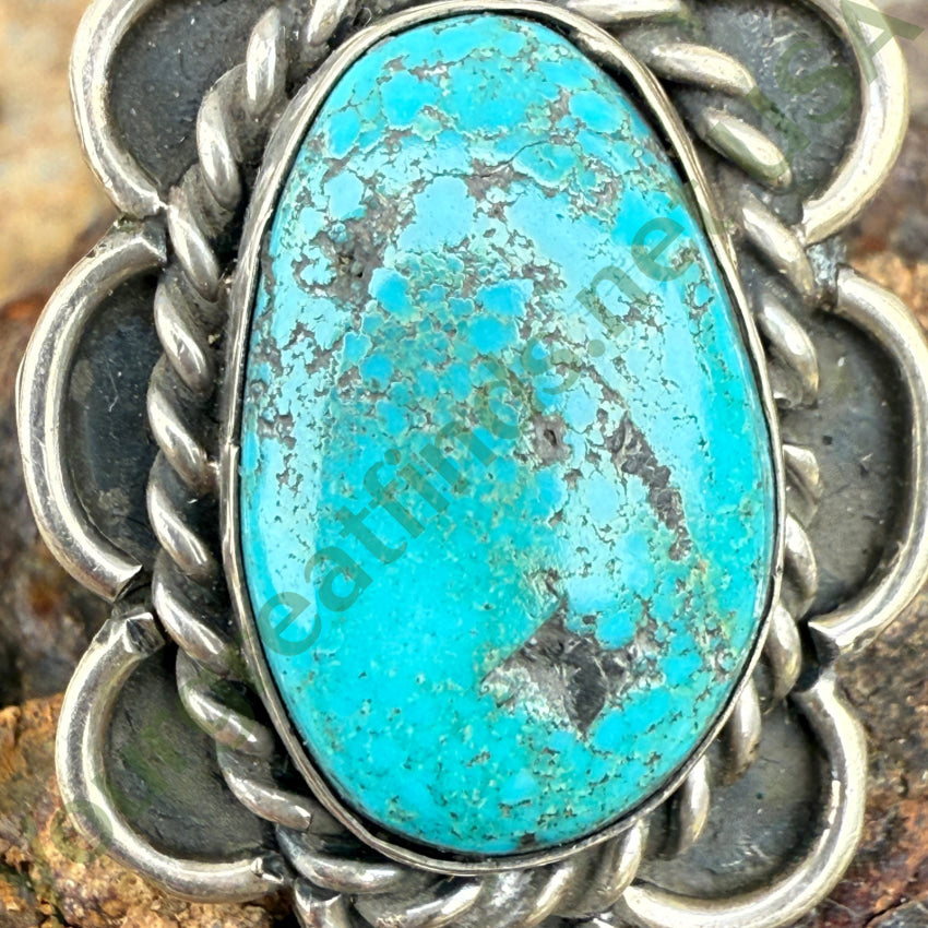 Vintage Navajo Sterling Silver & Turquoise Ring Size 6.5 ring