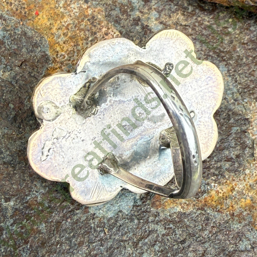 Vintage Navajo Sterling Silver & Turquoise Ring Size 6.5 ring