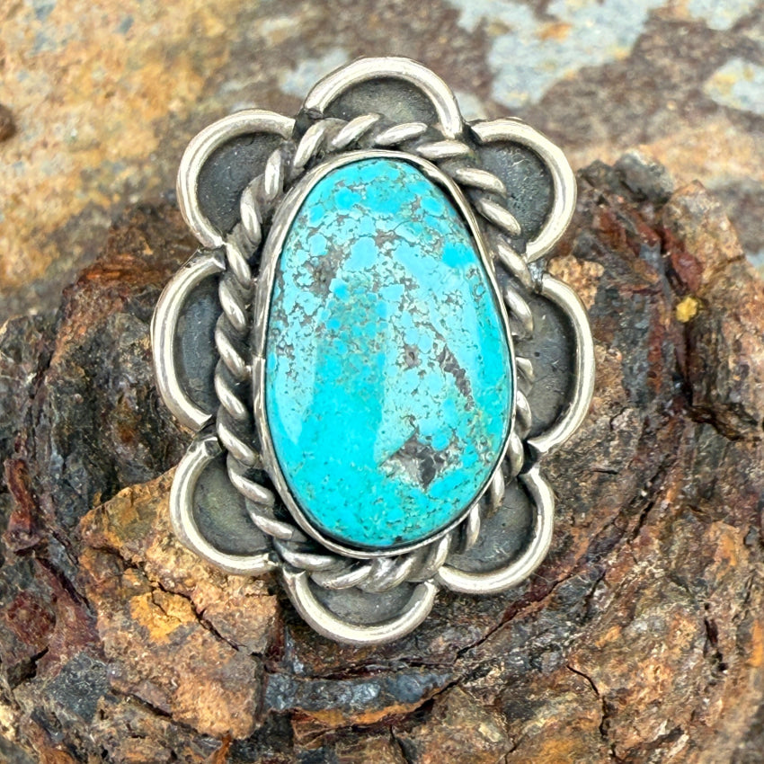 Vintage Navajo Sterling Silver & Turquoise Ring Size 6.5 ring