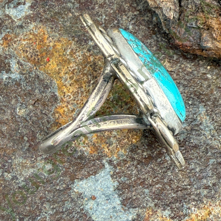 Vintage Navajo Sterling Silver & Turquoise Ring Size 6.5 ring
