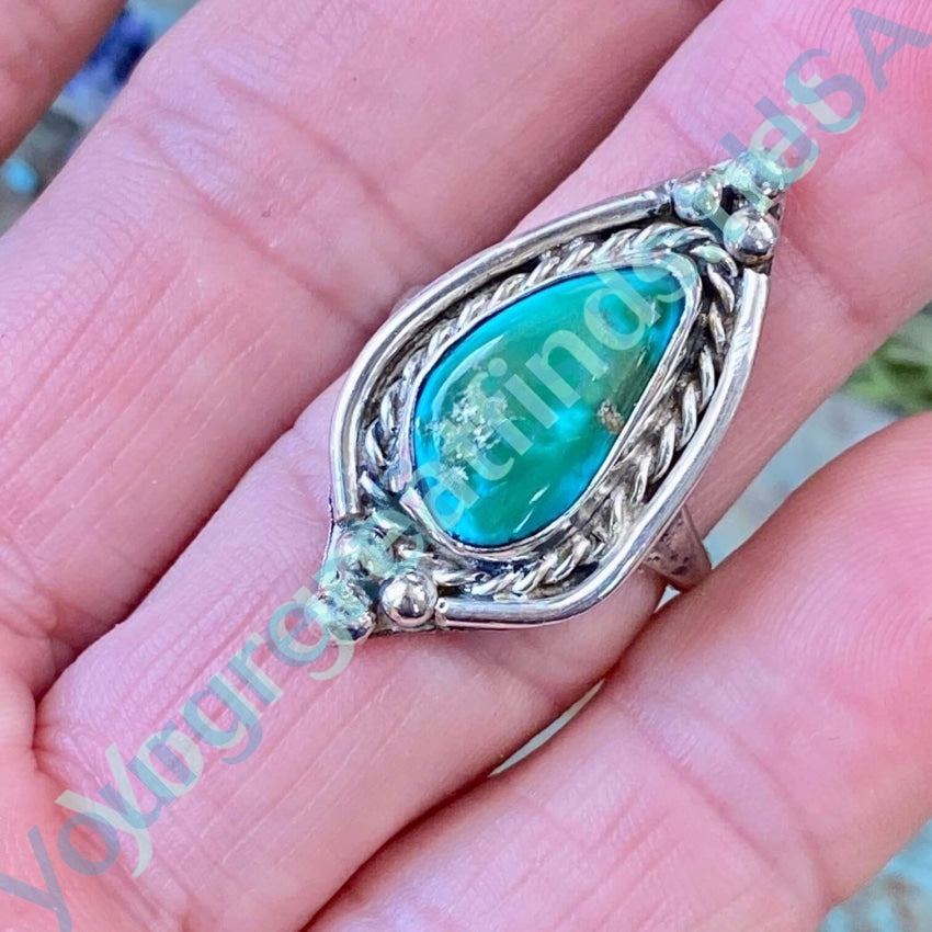 Vintage Navajo Sterling Silver Turquoise Ring Size 6 Yourgreatfinds