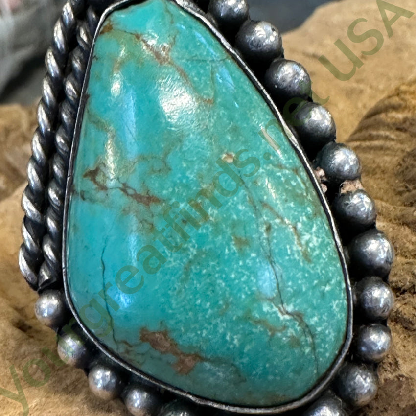 Vintage Navajo Sterling Silver Turquoise Ring Size 7