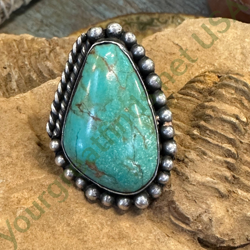 Vintage Navajo Sterling Silver Turquoise Ring Size 7