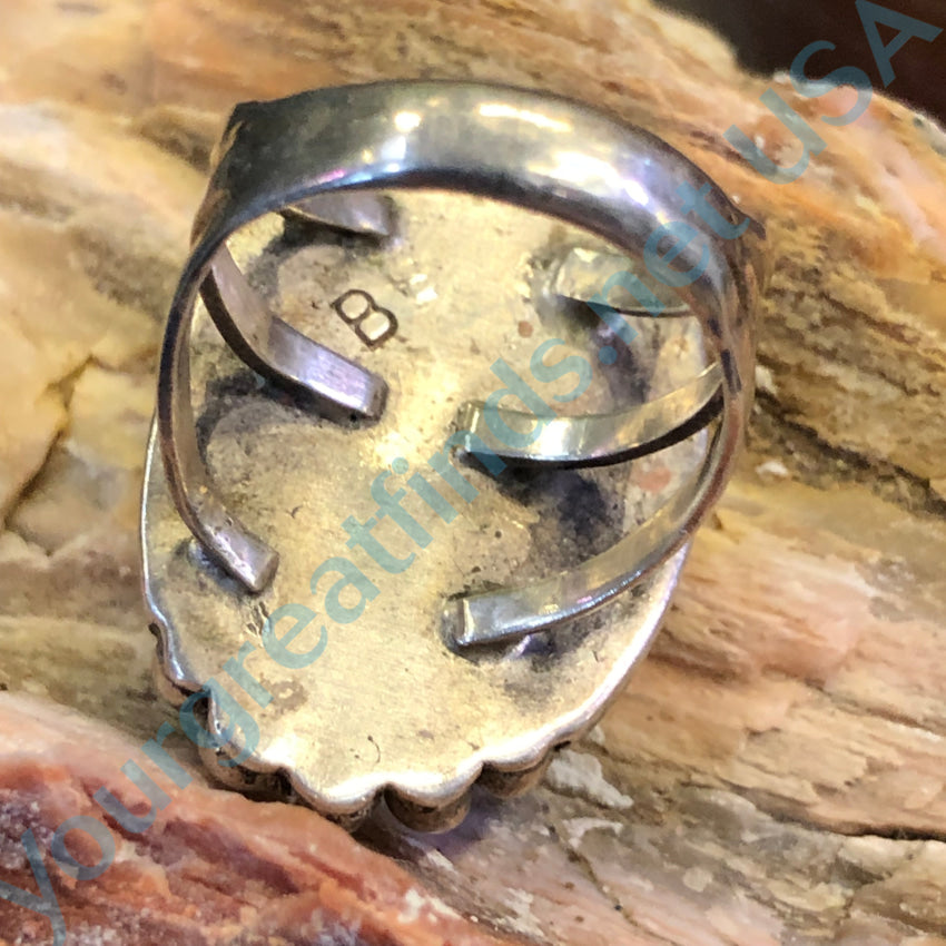 Vintage Navajo Sterling Silver Turquoise Ring Size 7 Bernice Bonney