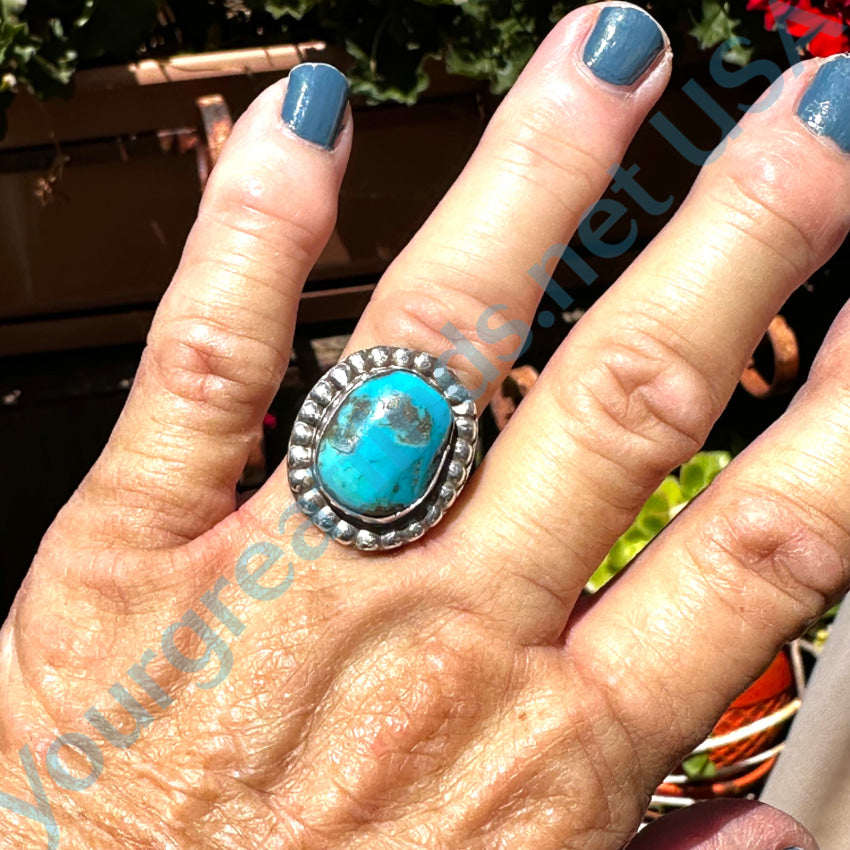 VTG NAVAJO STERLING shops SILVER TURQUOISE RING #A441