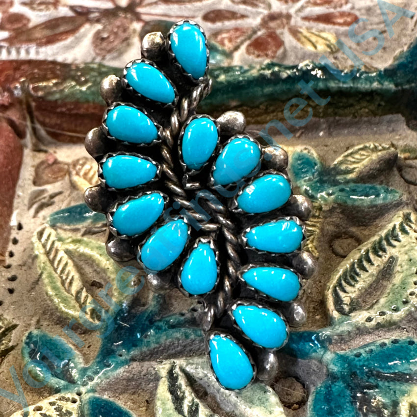 Vintage Navajo Sterling Silver & Turquoise Ring Size 8