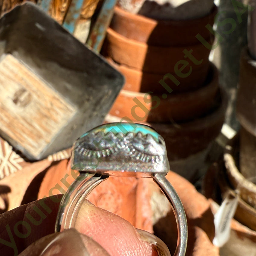 Vintage Navajo Sterling Silver Turquoise Sampler Ring 7.5 ring
