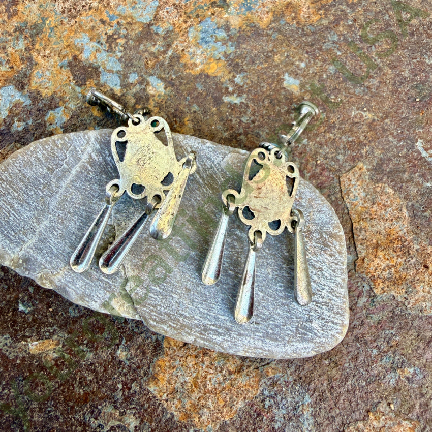 Vintage Navajo Sterling Silver & Turquoise Screw Back Earrings earrings