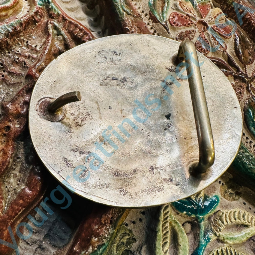 Vintage Navajo Sterling Silver Turquoise Shiprock Mosaic Belt Buckle