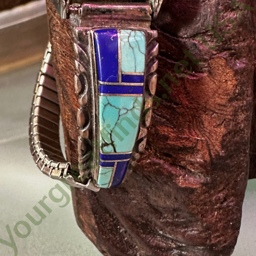 Vintage Navajo Sterling Silver & Turquoise Watch Band Plates Watch Band Plates