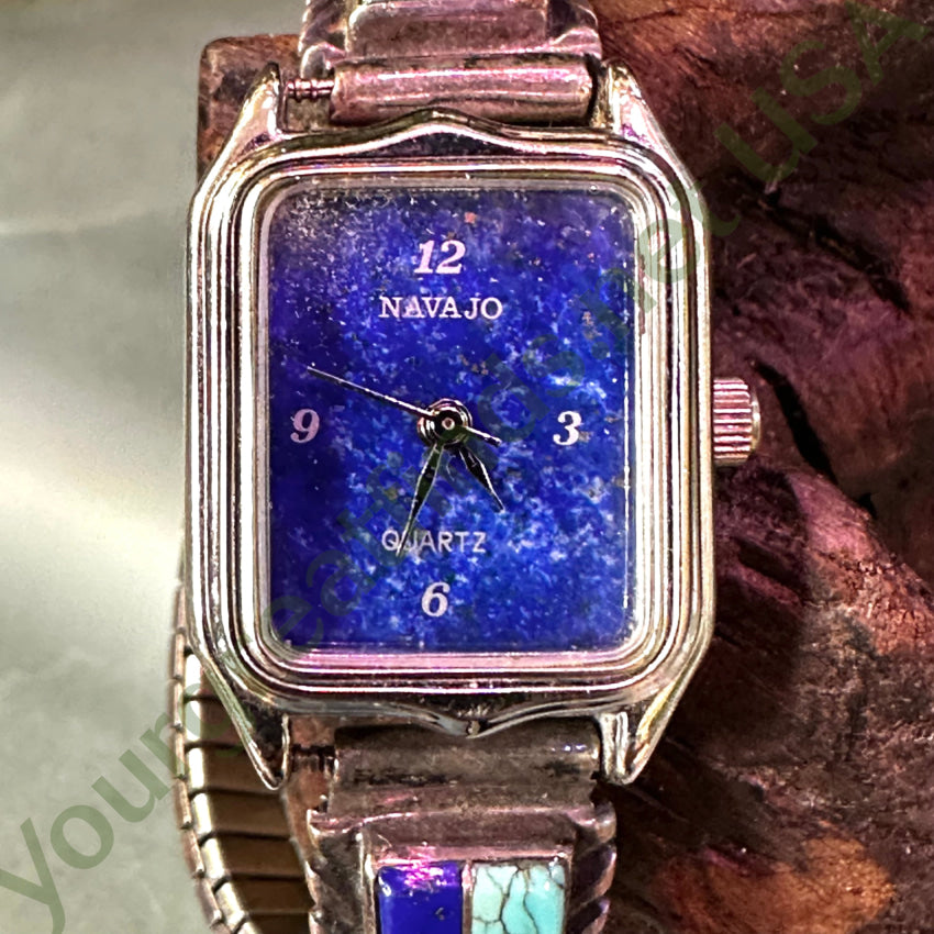 Vintage Navajo Sterling Silver & Turquoise Watch Band Plates Watch Band Plates