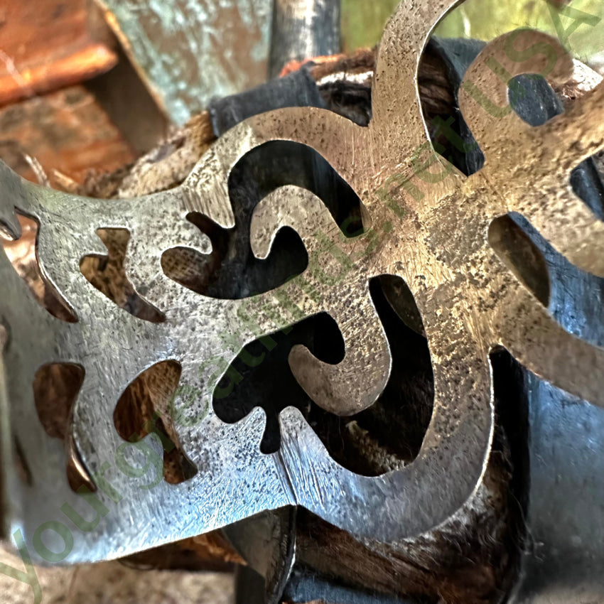 Vintage Navajo Tufa Cast Sterling Silver & Turquoise Cuff Bracelet Bracelet