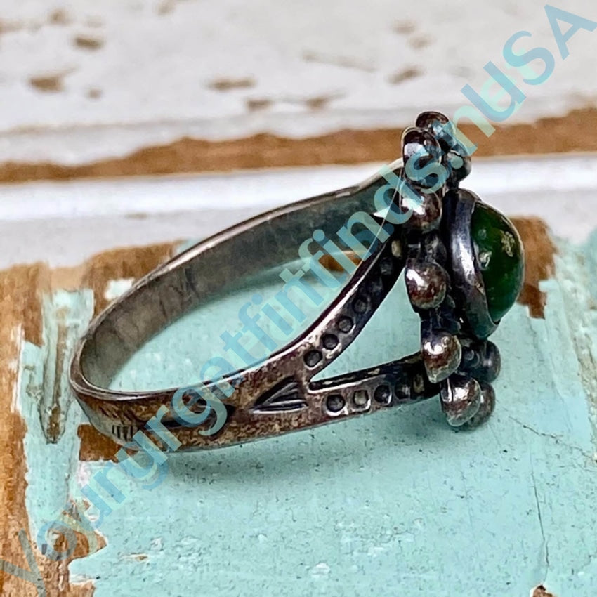 Vintage Navajo Turquoise Satellite Ring Sterling Silver Size 6.5 Yourgreatfinds