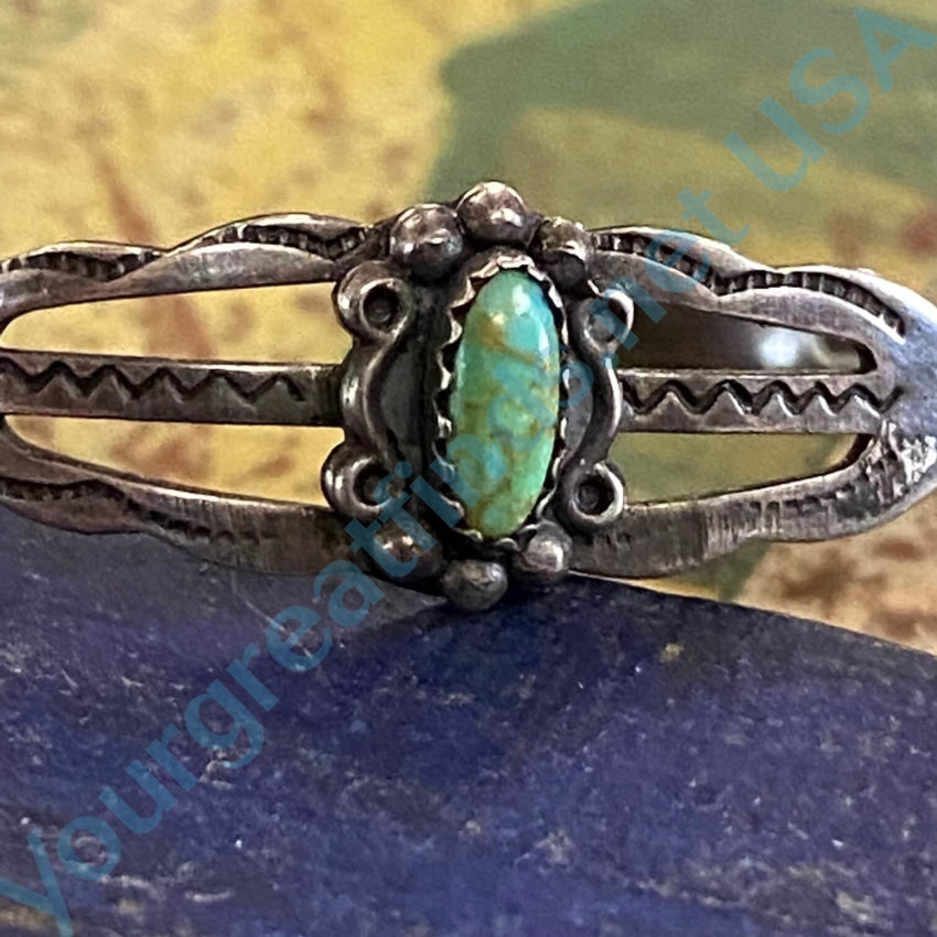 Vintage Navajo Turquoise Sterling Childs Bracelet Maisels Bracelets