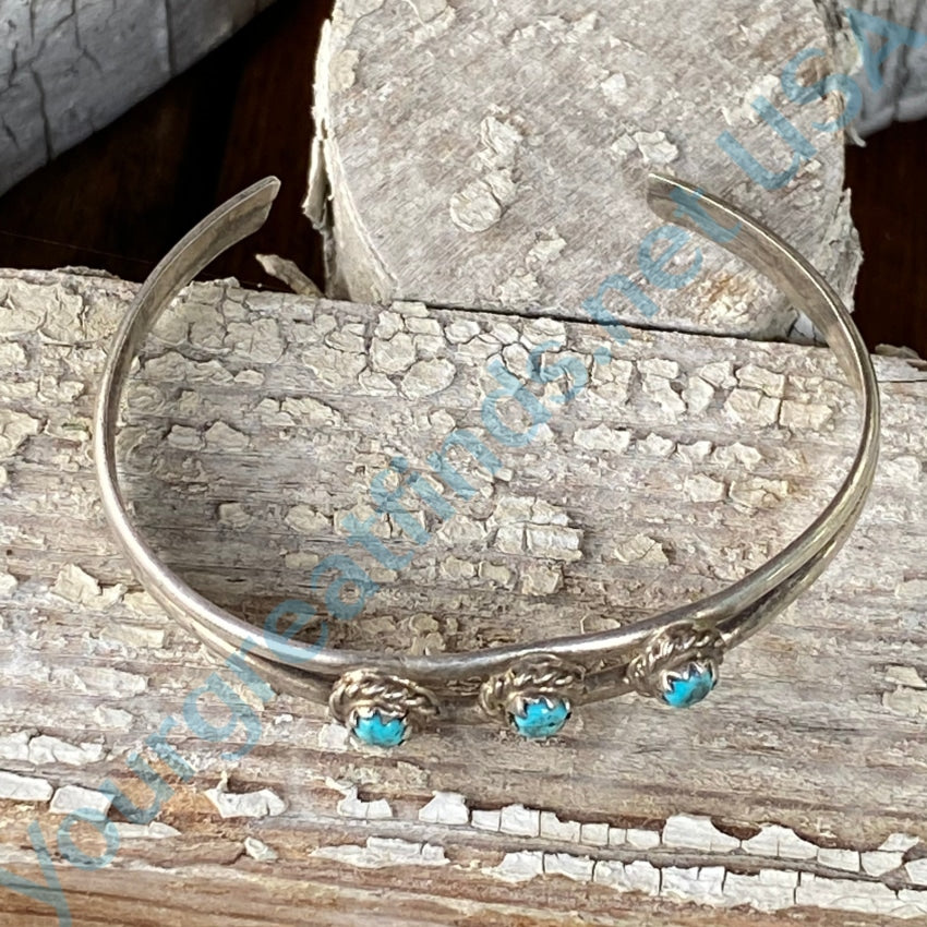 Vintage Navajo Turquoise Sterling Silver Childs Bracelet Bracelets