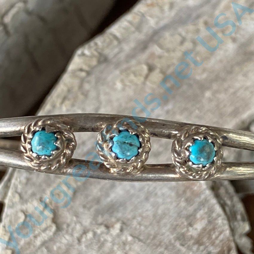 Vintage Navajo Turquoise Sterling Silver Childs Bracelet Bracelets