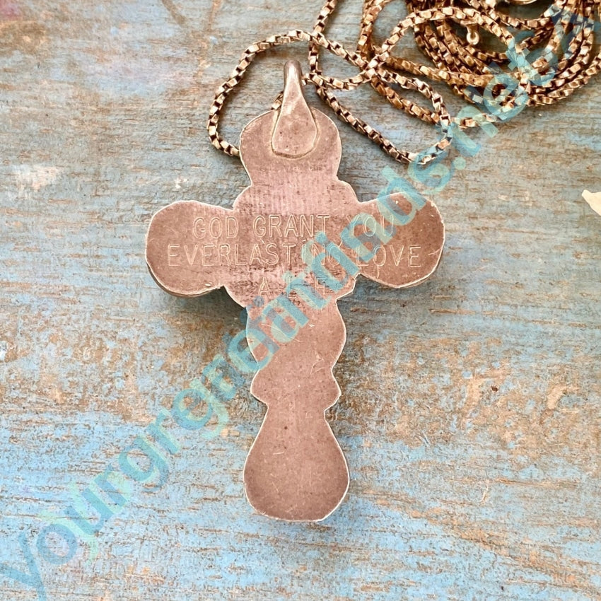 Vintage Navajo Turquoise Sterling Silver Cross Necklace Yourgreatfinds