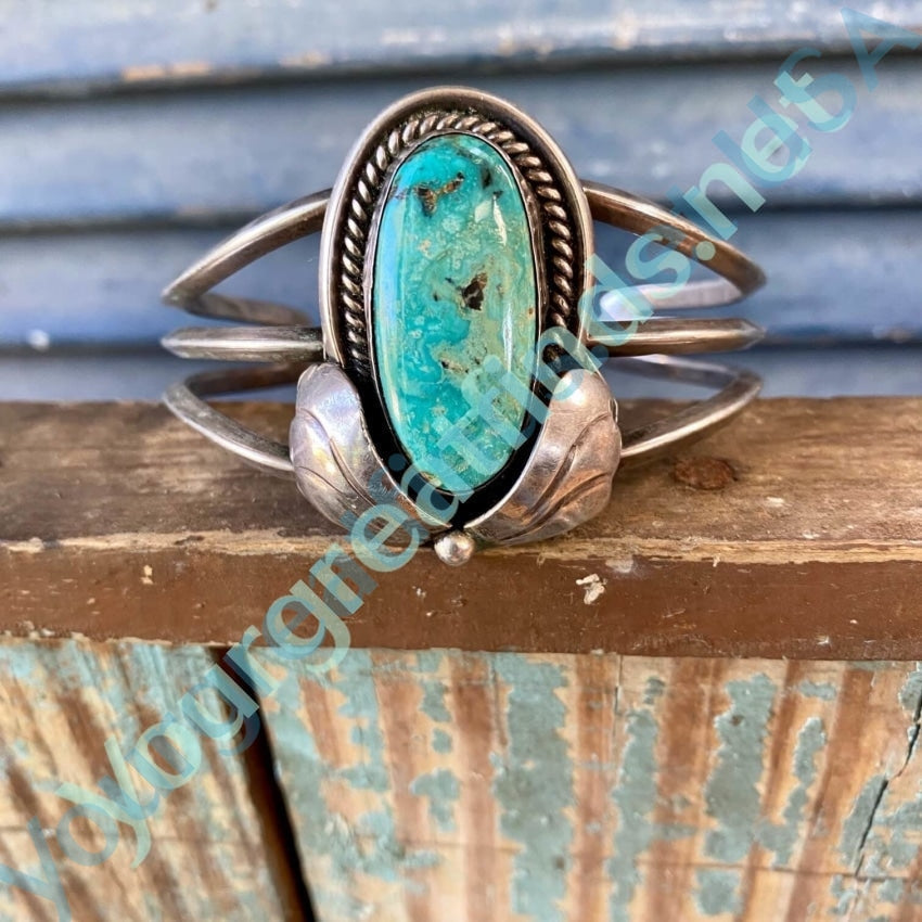 Vintage Navajo Turquoise Sterling Silver Cuff Bracelet Yourgreatfinds