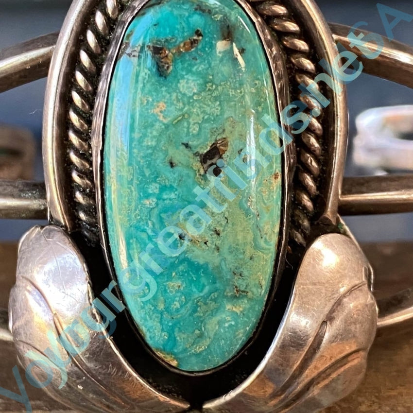 Vintage Navajo Turquoise Sterling Silver Cuff Bracelet Yourgreatfinds