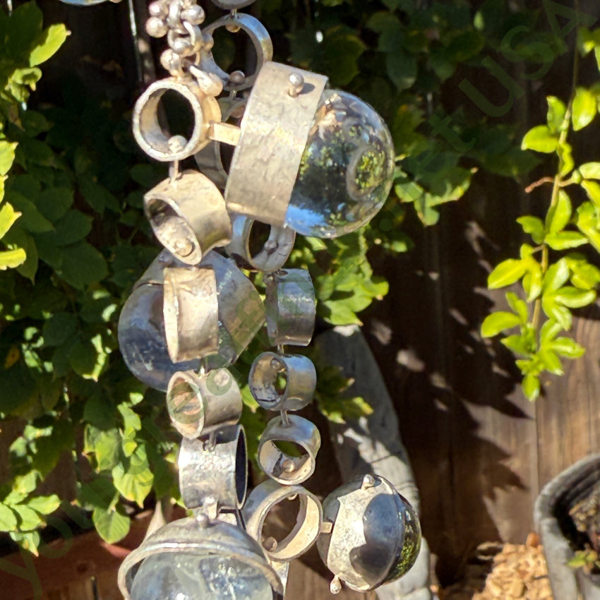 Vintage Necklace Mid-Century Modern Sterling Silver Glass necklace