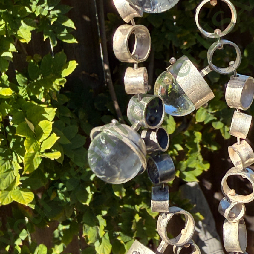 Vintage Necklace Mid-Century Modern Sterling Silver Glass necklace